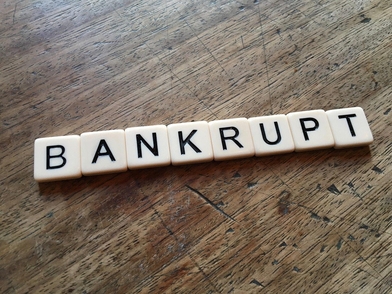 Tiles spelling out bankrupt - Small business bankruptcy lawyers at Finkel Law Group