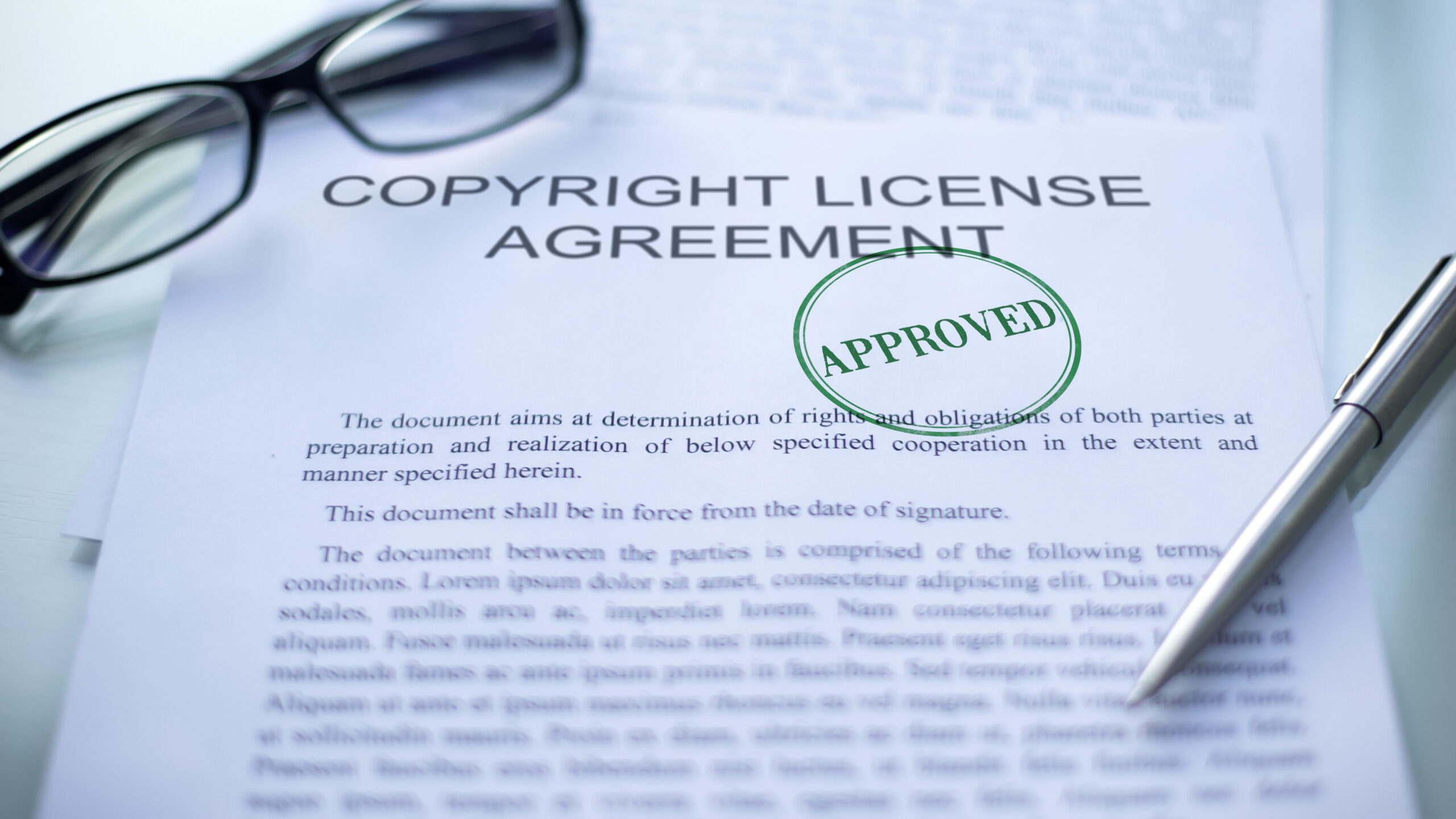 Legal document showing how to License Your Company's Copyrights - Finkel Law Group