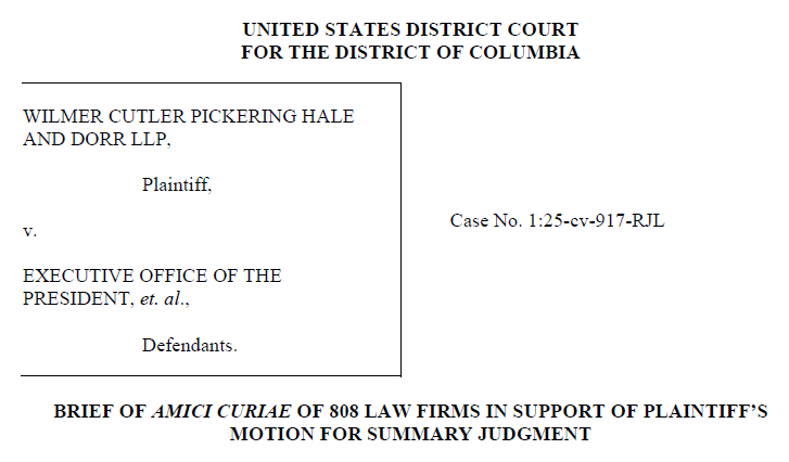 BRIEF OF AMICI CURIAE OF 808 LAW FIRMS IN SUPPORT OF PLAINTIFF’S MOTION FOR SUMMARY JUDGMENT