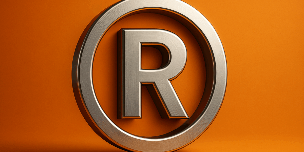 Registered Trademark image on orange background - Trademark attorney Finkel Law Group